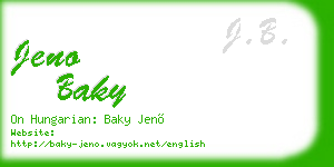 jeno baky business card