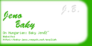 jeno baky business card